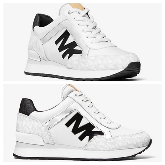 MICHAEL KORS Maddy Two-Tone Logo Trainer Sneakers Size 9.5 M - Picture 4 of 11